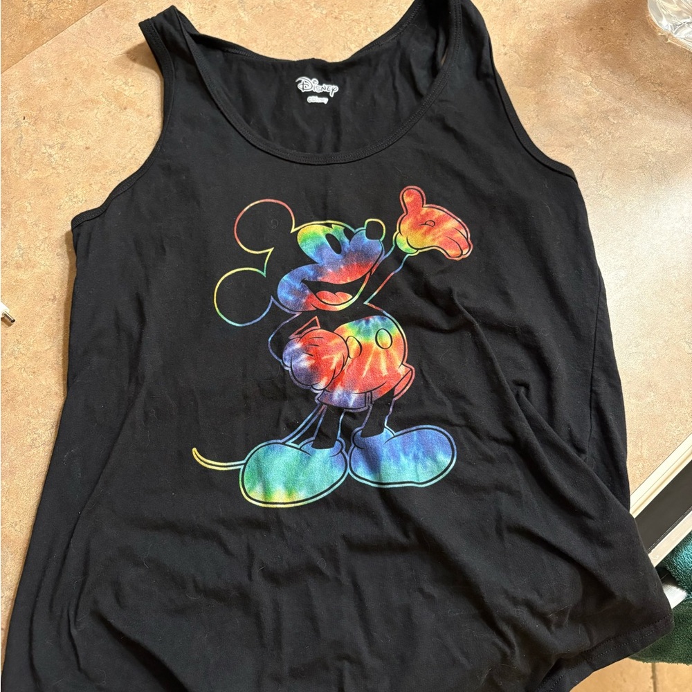 Disney Mickey Mouse Tie Dye Tank Top with Vibrant Mickey Design